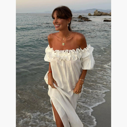 Weißes Spitzenkleid Damen
