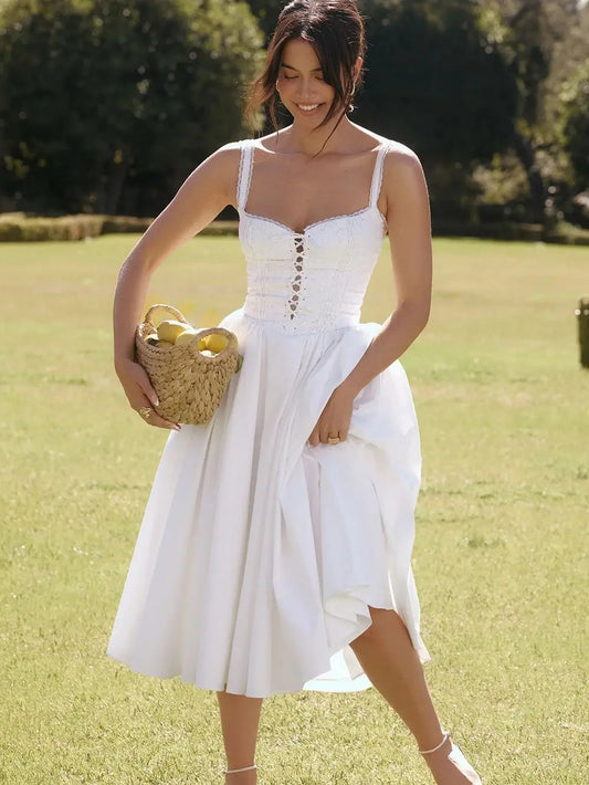 Weißes Spitzenkleid Damen