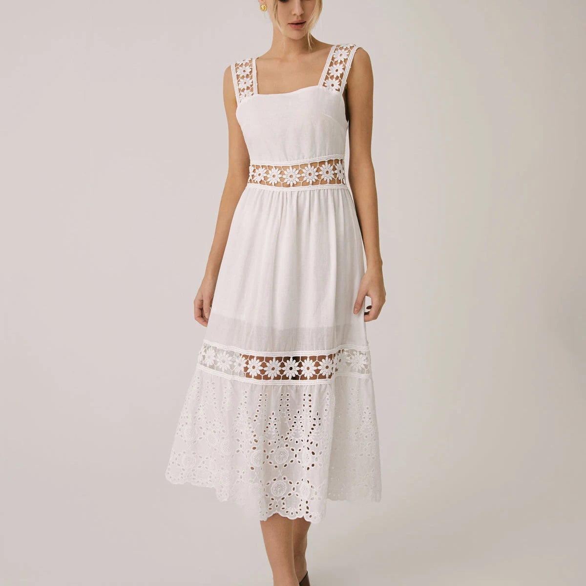Weißes Spitzenkleid Damen