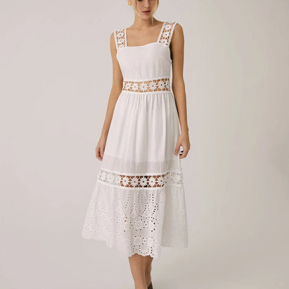 Weißes Spitzenkleid Damen