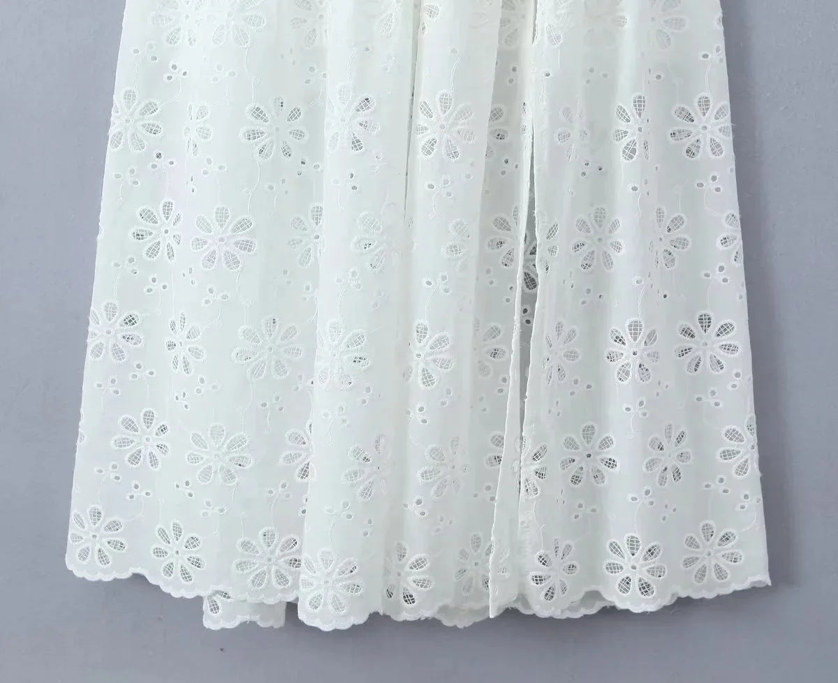 Weißes Spitzenkleid Damen