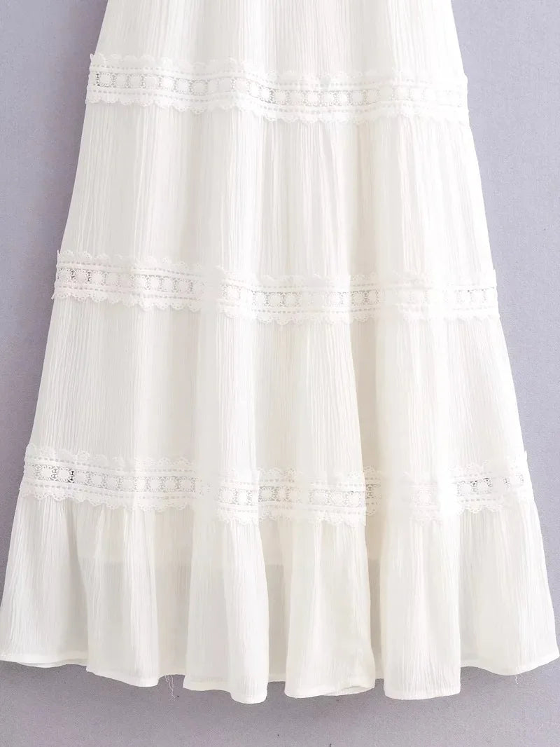 Weißes Spitzenkleid Damen