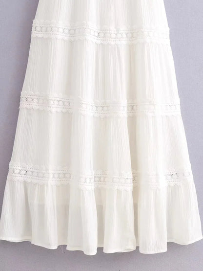 Weißes Spitzenkleid Damen