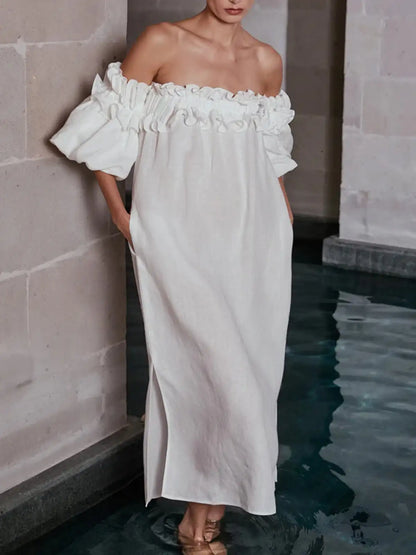 Weißes Spitzenkleid Damen