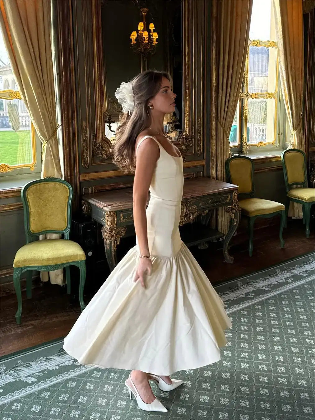 Weißes Spitzenkleid Damen