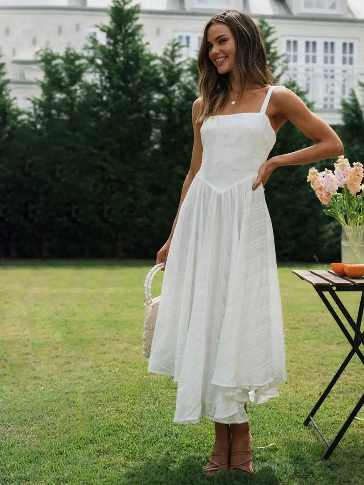 Weißes Spitzenkleid Damen
