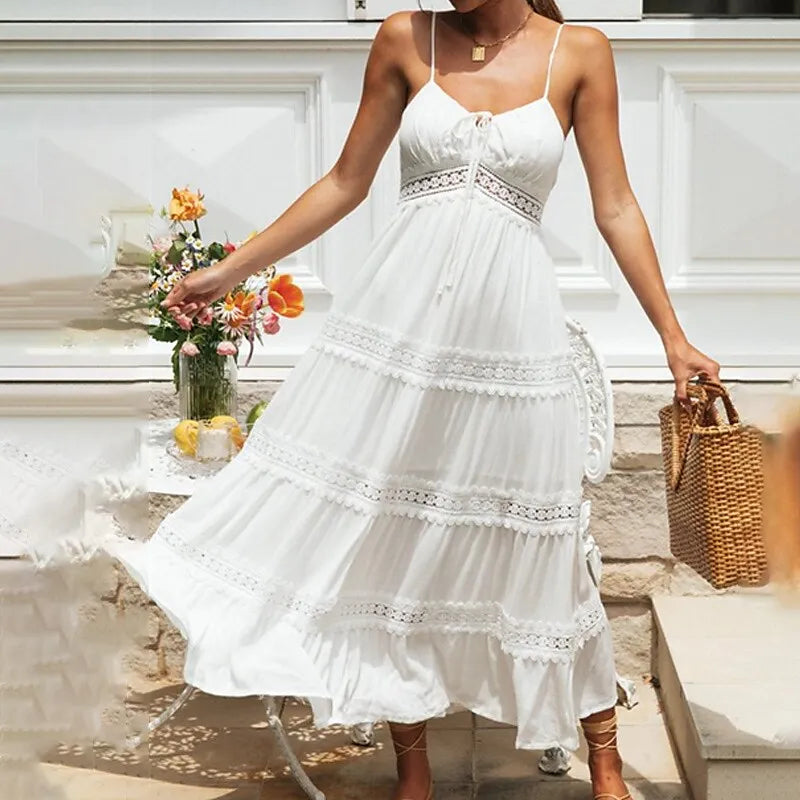 Weißes Spitzenkleid Damen