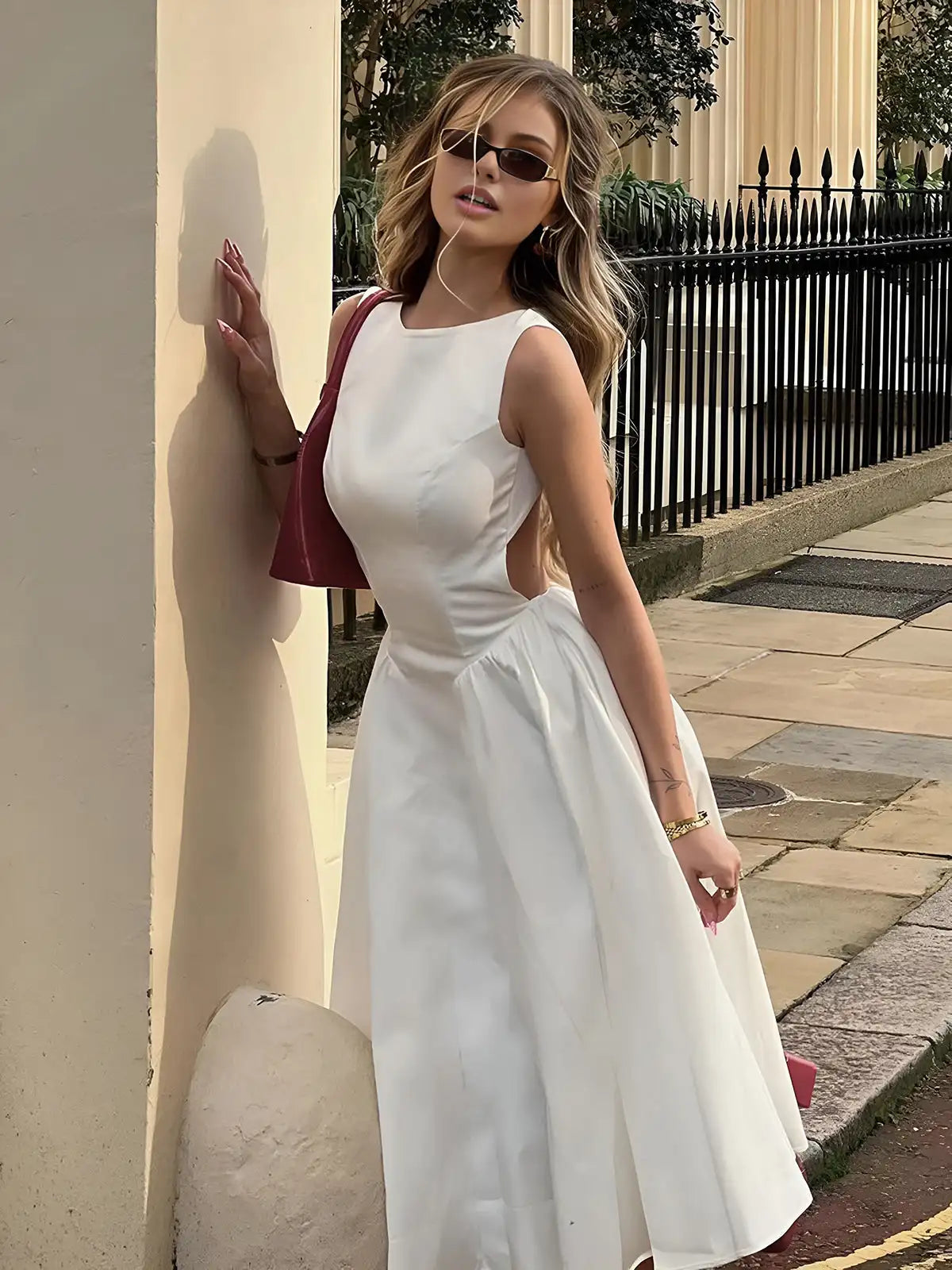 Weißes Spitzenkleid Damen