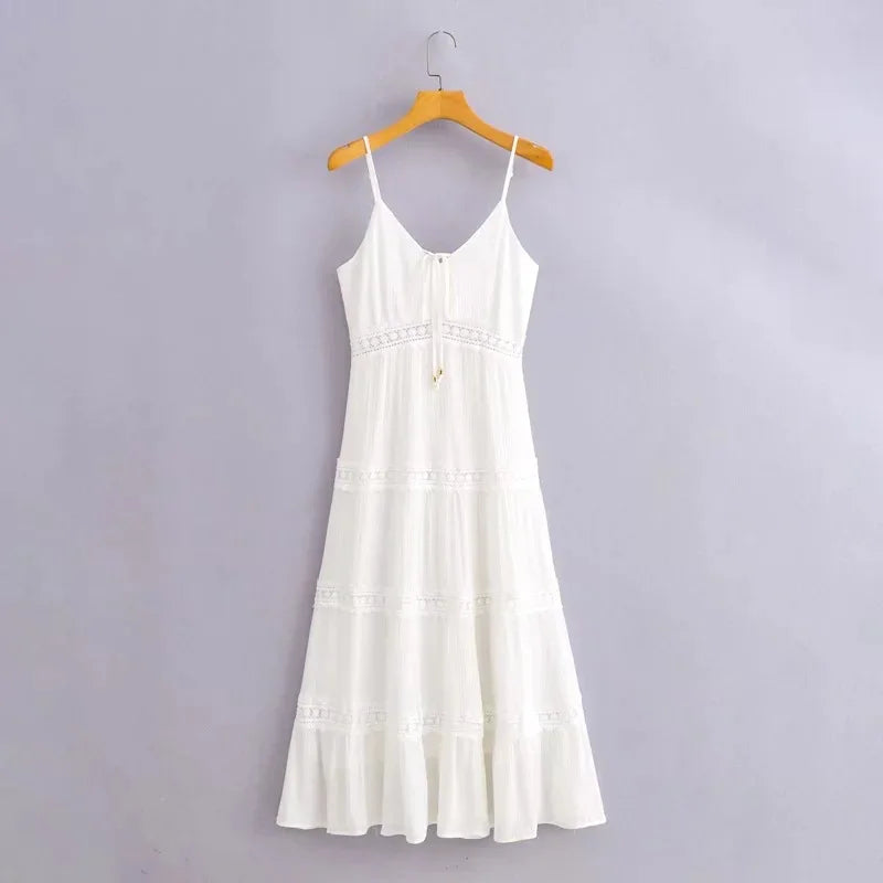 Weißes Spitzenkleid Damen