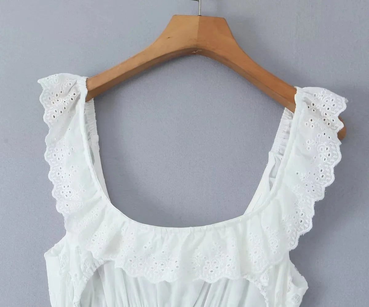 Weißes Spitzenkleid Damen