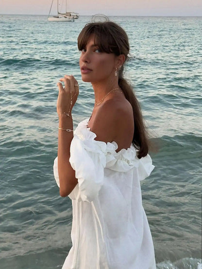 Weißes Spitzenkleid Damen