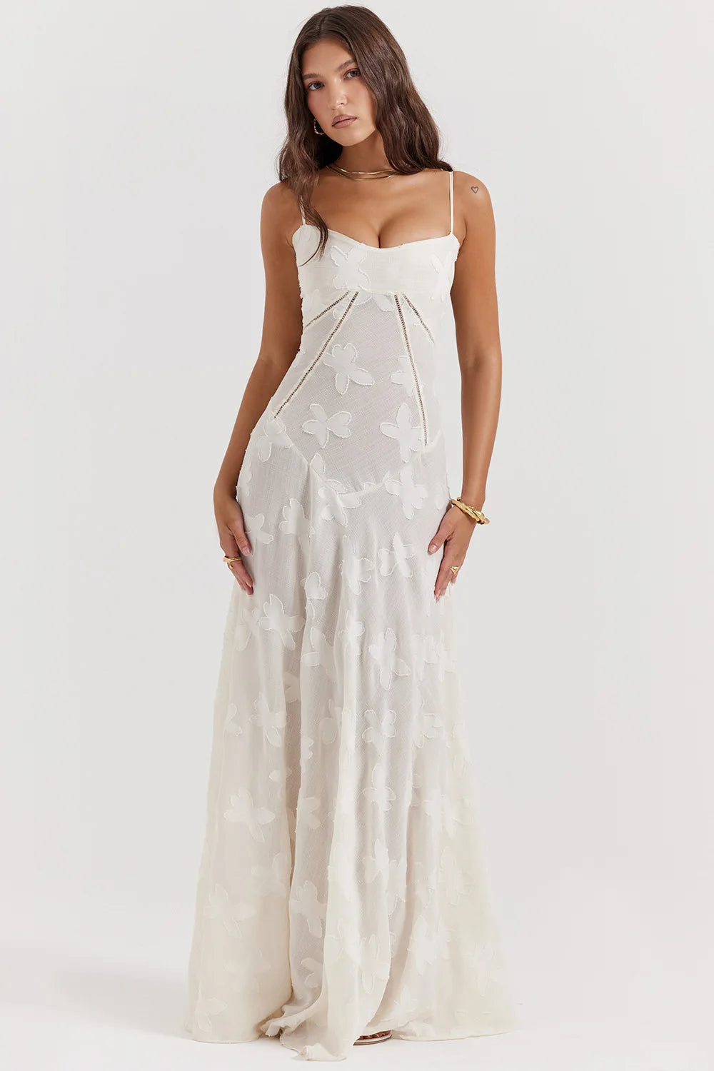 Weißes Spitzenkleid Damen