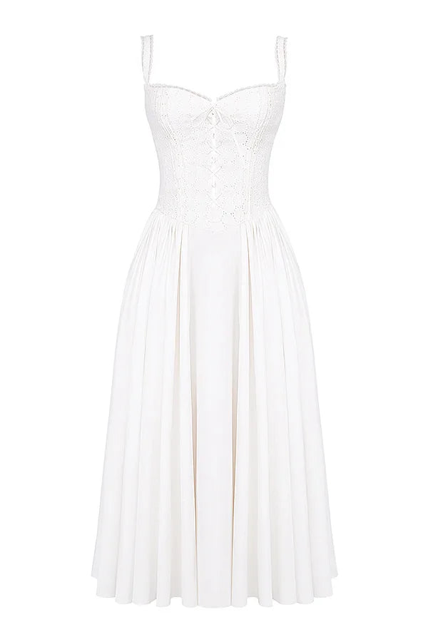 Weißes Spitzenkleid Damen