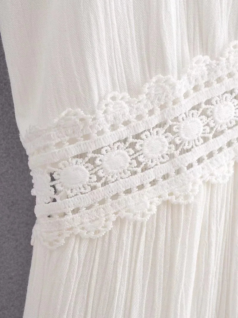 Weißes Spitzenkleid Damen