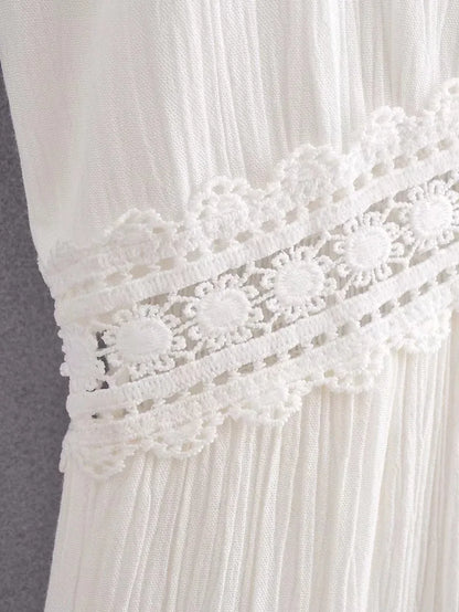 Weißes Spitzenkleid Damen