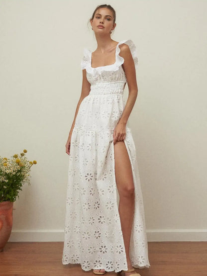 Weißes Spitzenkleid Damen