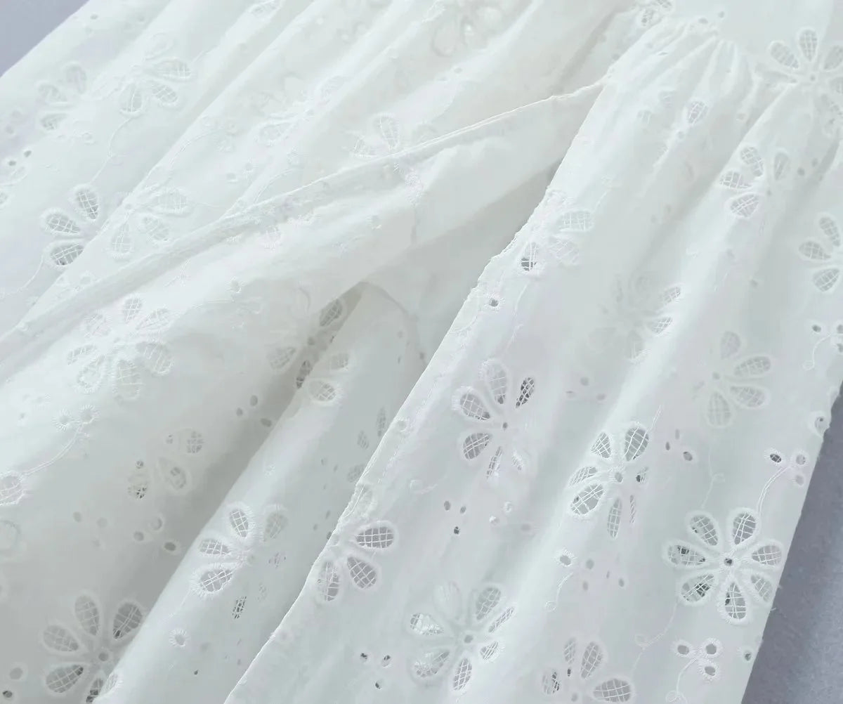 Weißes Spitzenkleid Damen