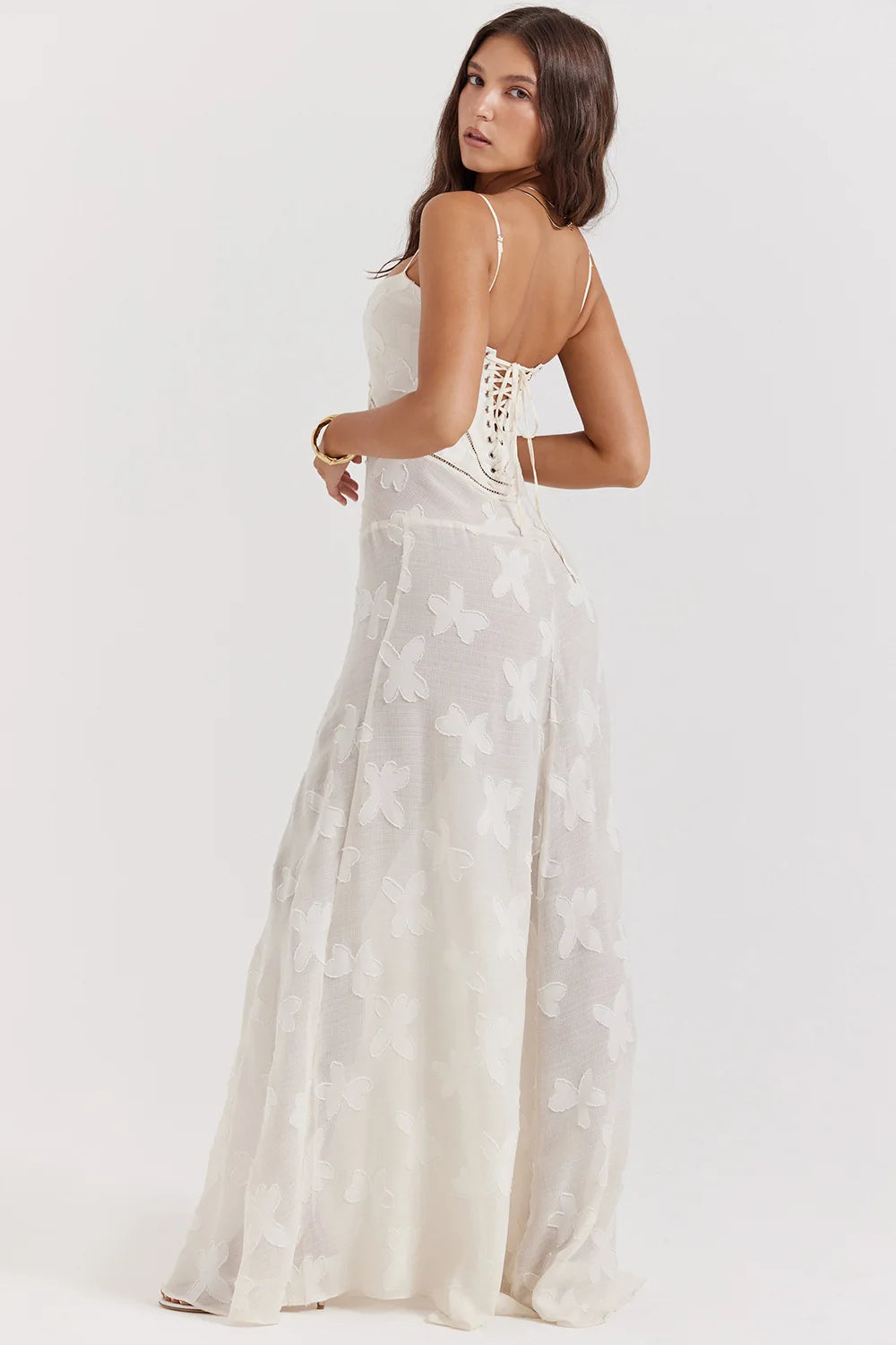 Weißes Spitzenkleid Damen
